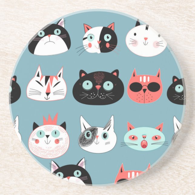 Cat pattern coaster (Front)