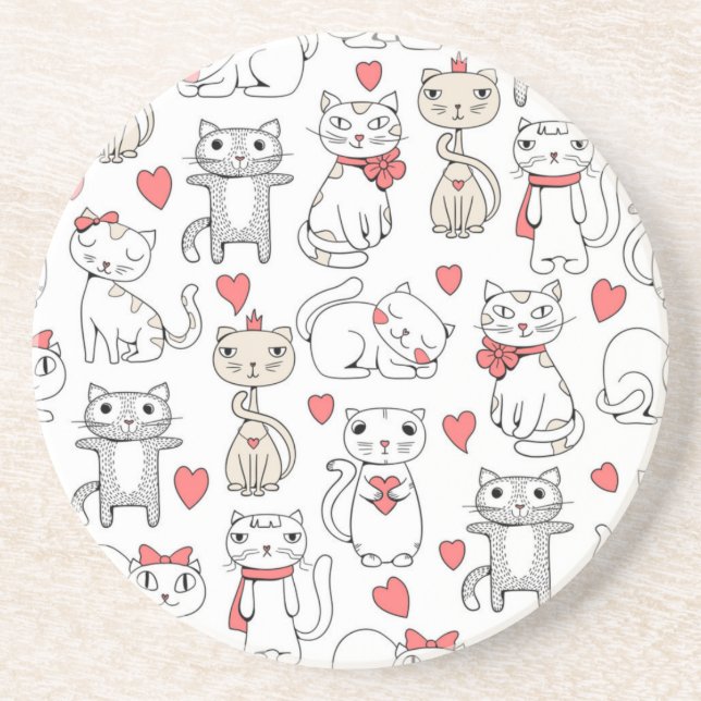 Cat pattern coaster (Front)