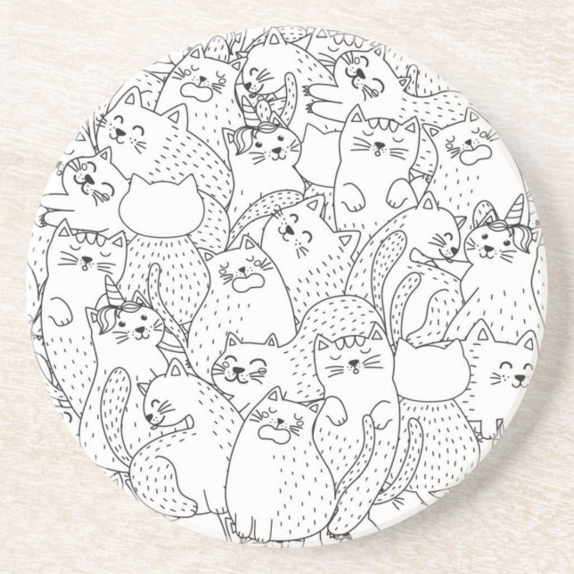 Cat pattern coaster (Front)