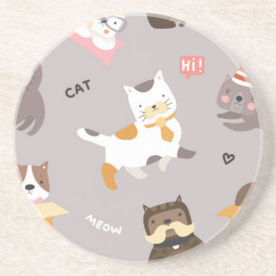 Cat pattern coaster