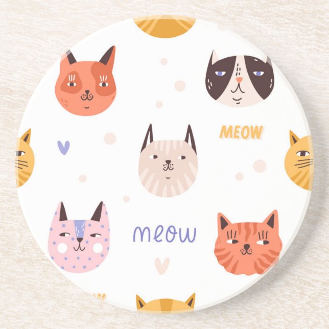 Cat pattern coaster (Front)