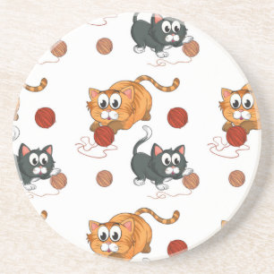 Cat pattern coaster