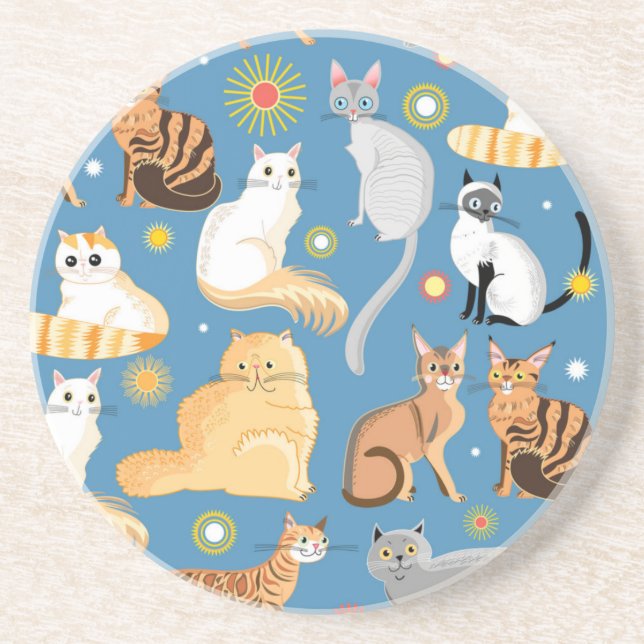 Cat pattern coaster (Front)