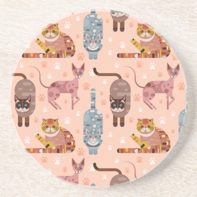 Cat pattern coaster (Front)