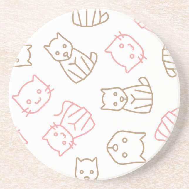 Cat pattern coaster (Front)