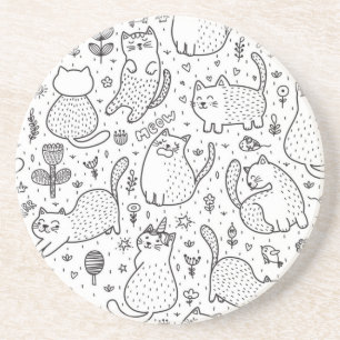 Cat pattern coaster