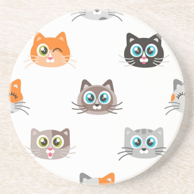 Cat pattern coaster (Front)