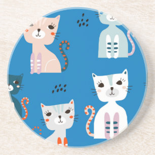 Cat pattern coaster