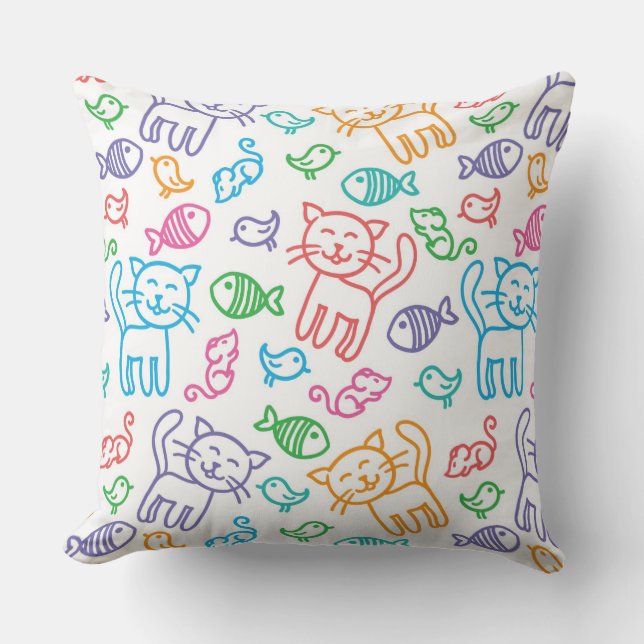 cat pattern cushion (Front)