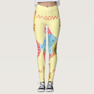  Cat Pattern Cute Colourful Pets Animals   Leggings