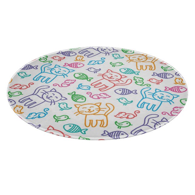 cat pattern cutting board (Corner)
