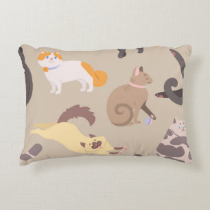 Cat pattern decorative cushion