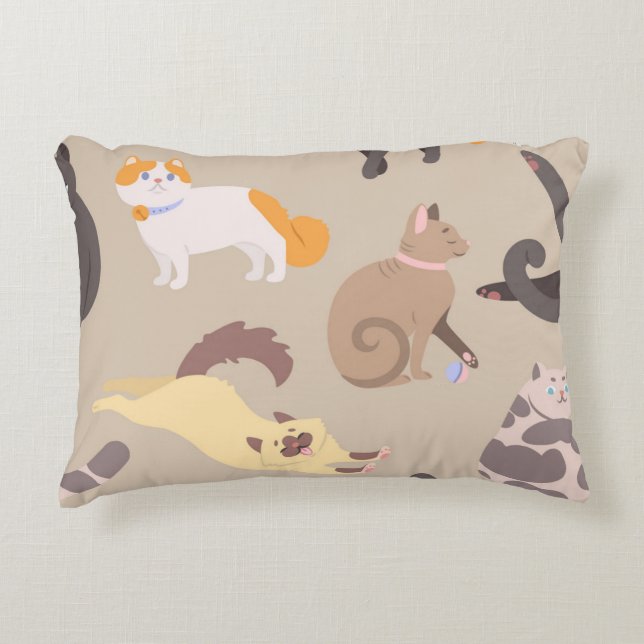 Cat pattern decorative cushion (Front)