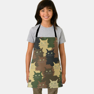 cat pattern doodle  apron
