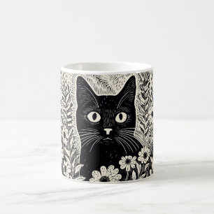 Cat pattern drawing coffee mug