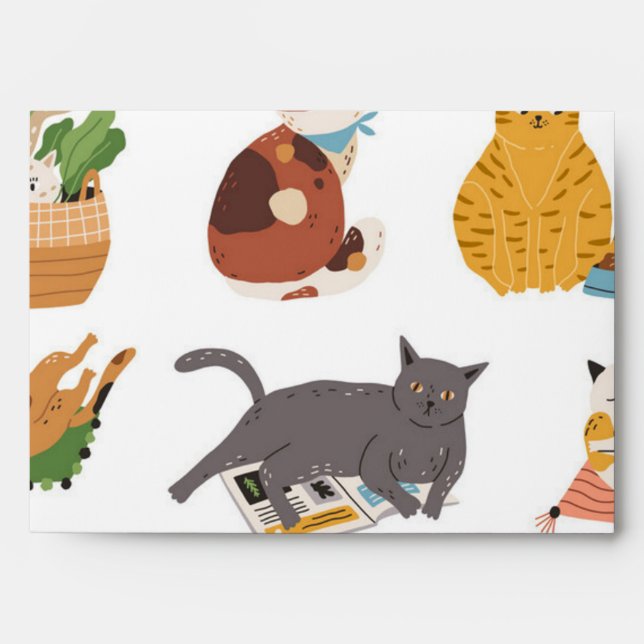 Cat pattern envelope (Front)