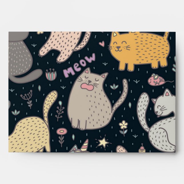 Cat pattern envelope (Front)