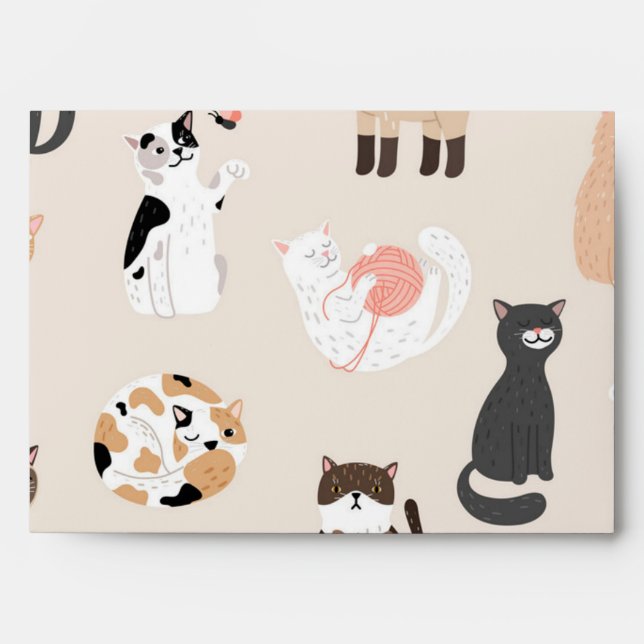 Cat pattern envelope (Front)