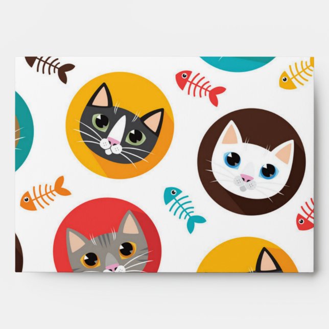 Cat pattern envelope (Front)