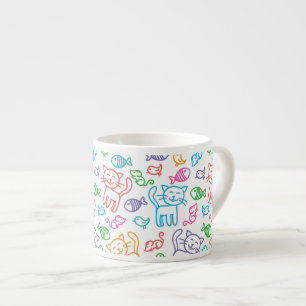 cat pattern espresso cup