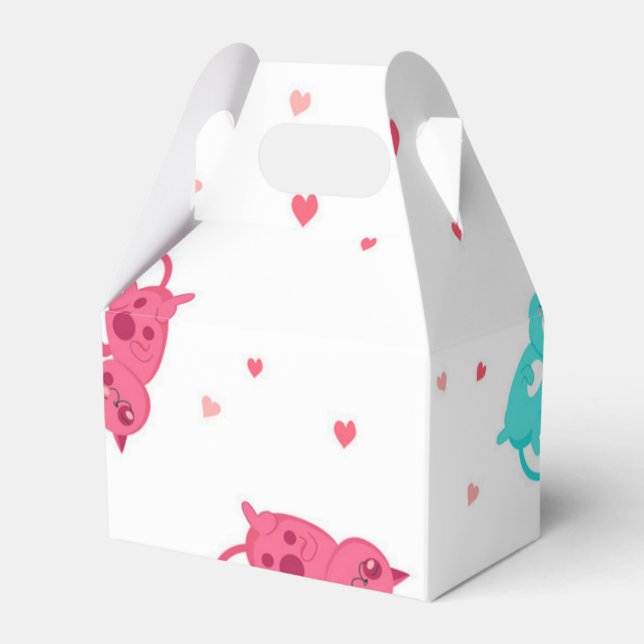 Cat pattern favour box (Front Side)
