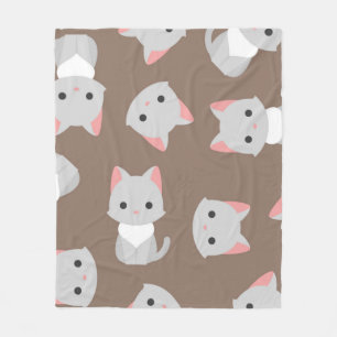 Cat pattern fleece blanket