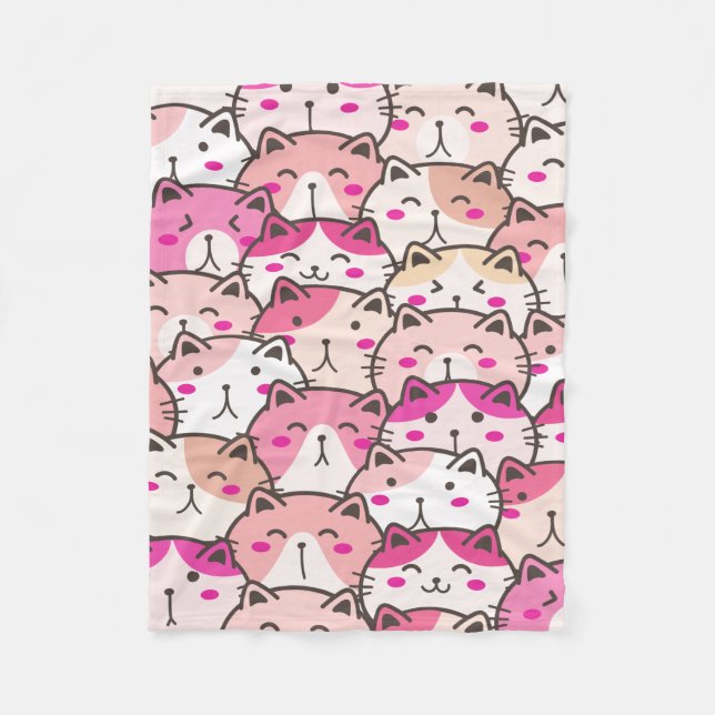 Cat Pattern Funny Colourful Pets Animals     Fleece Blanket (Front)