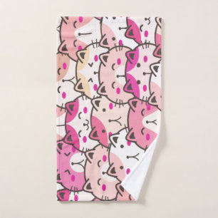 Cat Pattern Funny Colourful Pets Animals  Hand Towel