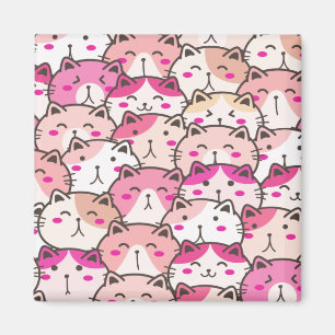 Cat Pattern Funny Colourful Pets Animals Magnet