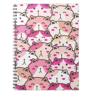 Cat Pattern Funny Colourful Pets Animals   Notebook