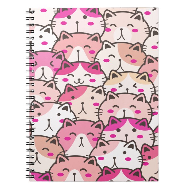 Cat Pattern Funny Colourful Pets Animals   Notebook (Front)