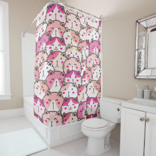 Cat Pattern Funny Colourful Pets Animals   Shower Curtain