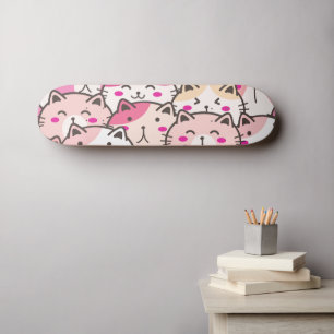 Cat Pattern Funny Colourful Pets Animals   Skateboard