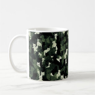 Cat Pattern Green Camouflage Coffee Mug