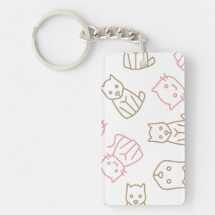 Cat pattern key ring