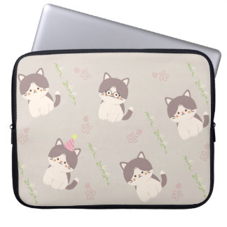 cat-pattern laptop caces laptop sleeve