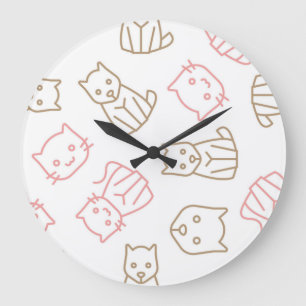 Cat pattern large clock