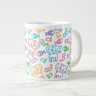 cat pattern large coffee mug