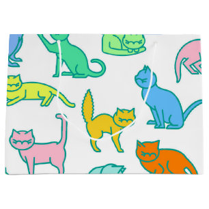 Cat pattern large gift bag