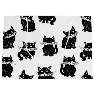 Cat pattern large gift bag