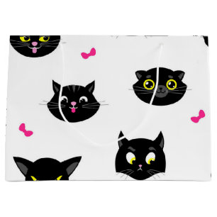 Cat pattern large gift bag