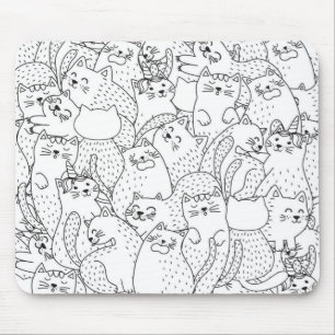Cat pattern mouse mat