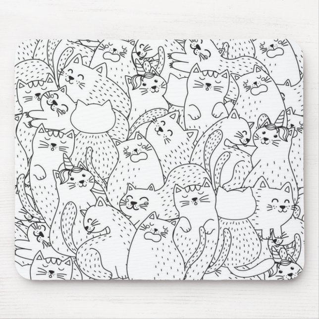 Cat pattern mouse mat (Front)