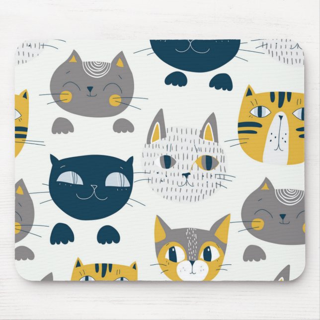 Cat pattern mouse mat (Front)