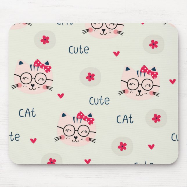 Cat pattern mouse mat (Front)