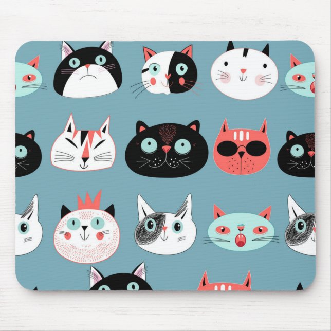 Cat pattern mouse mat (Front)