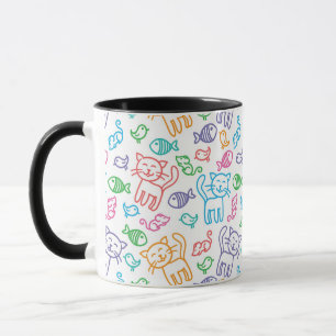 cat pattern mug