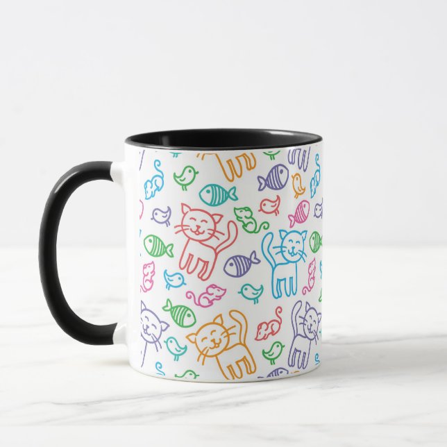 cat pattern mug (Left)