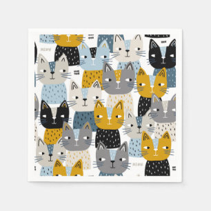Cat pattern napkin