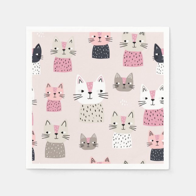 Cat pattern napkin (Front)